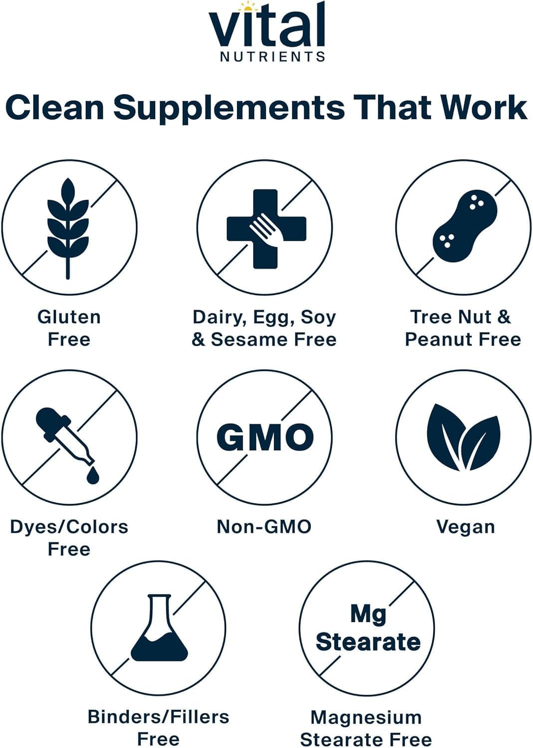 Vital Nutrients Once Daily ingredients list emphasizing CoQ10 and lycopene for energy and eye health