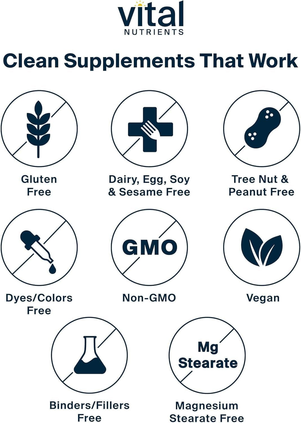 Vital Nutrients Once Daily ingredients list emphasizing CoQ10 and lycopene for energy and eye health