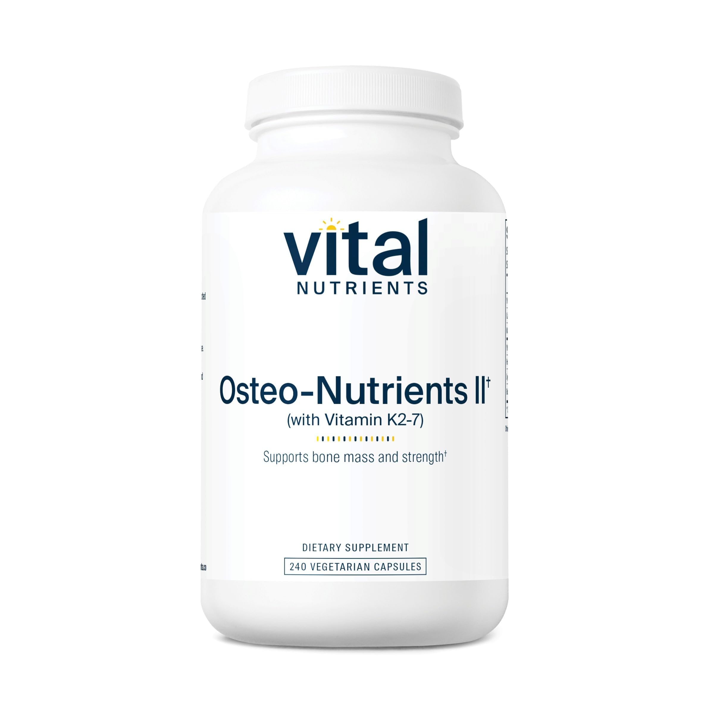 Vital Nutrients Osteo-Nutrients II bottle front for bone support in daily routine.