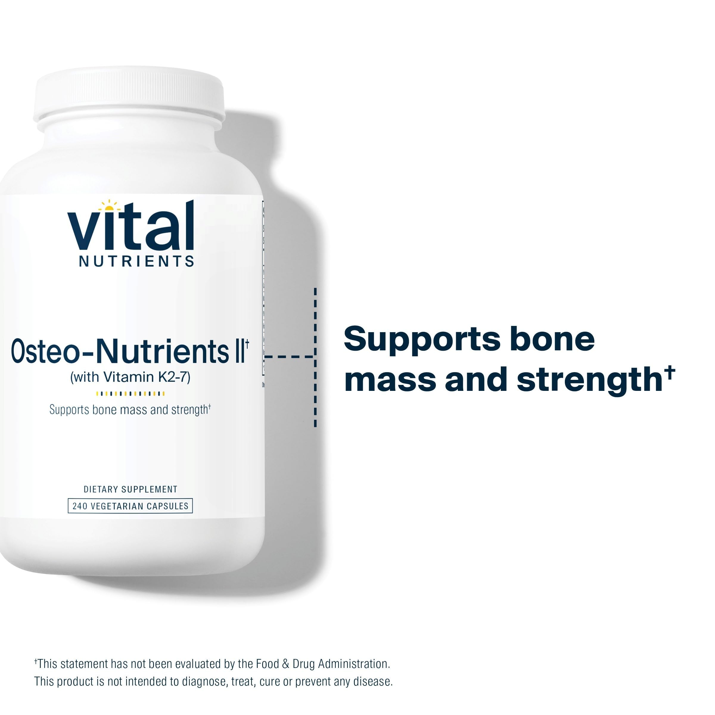 Vital Nutrients Osteo-Nutrients II bottle held for on-the-go daily use.
