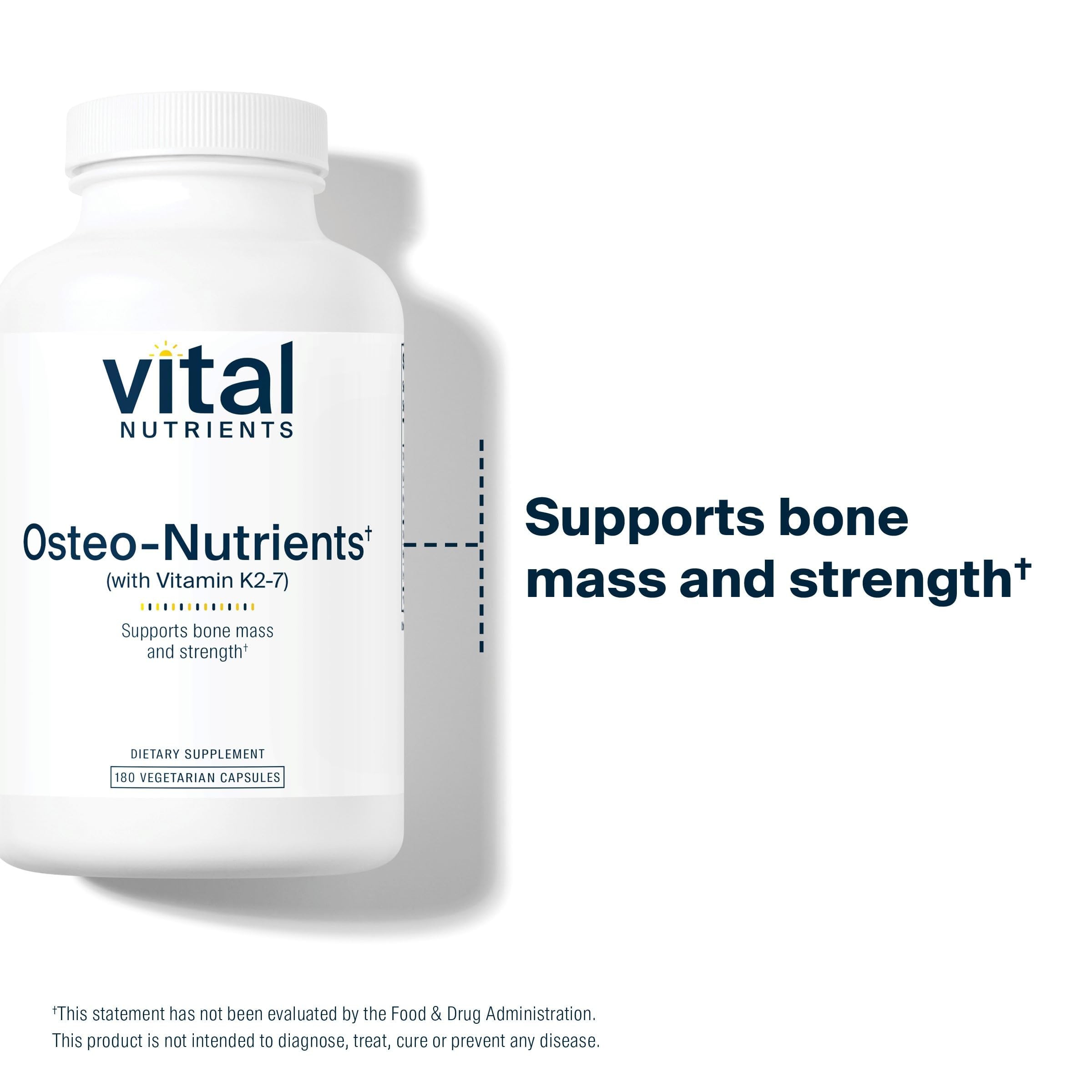 Vital Nutrients Osteo-Nutrients label details and testing information