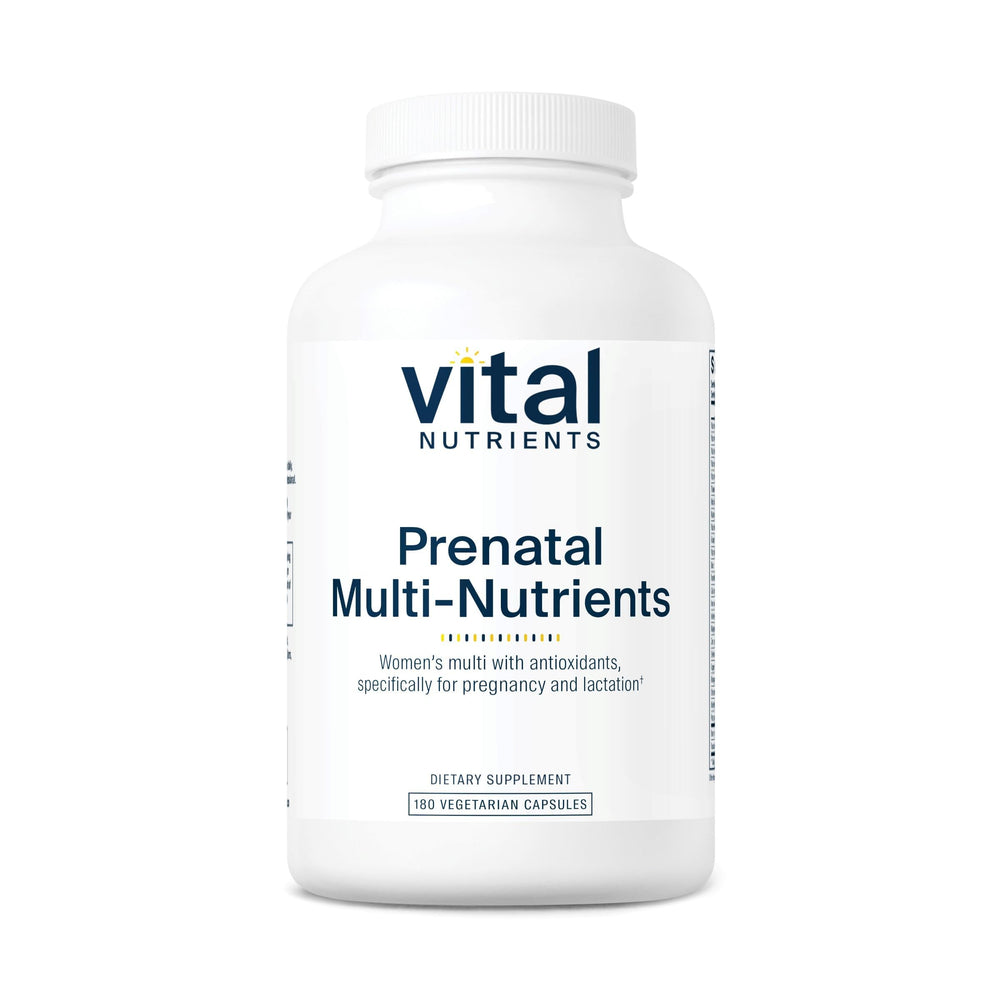 Vital Nutrients PreNatal bottle with easy-to-swallow capsules for pregnancy support.