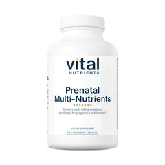 Vital Nutrients PreNatal bottle with easy-to-swallow capsules for pregnancy support.