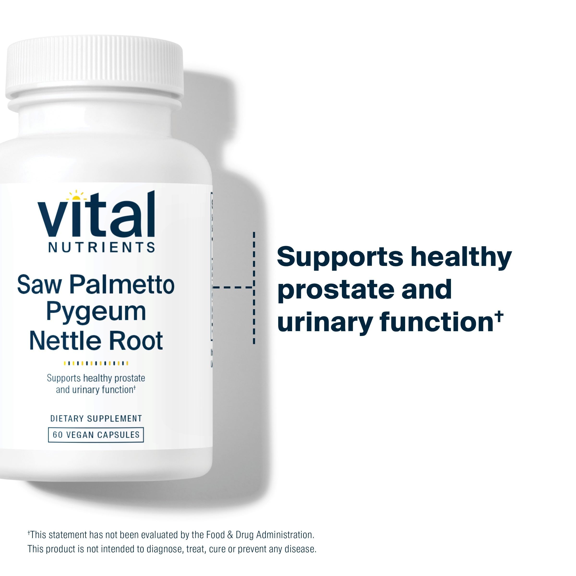 Vital Nutrients Pygeum extract bottle highlighting herbal urinary support