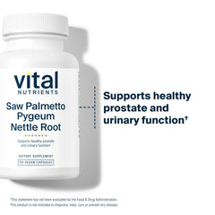 Vital Nutrients Pygeum extract bottle highlighting herbal urinary support