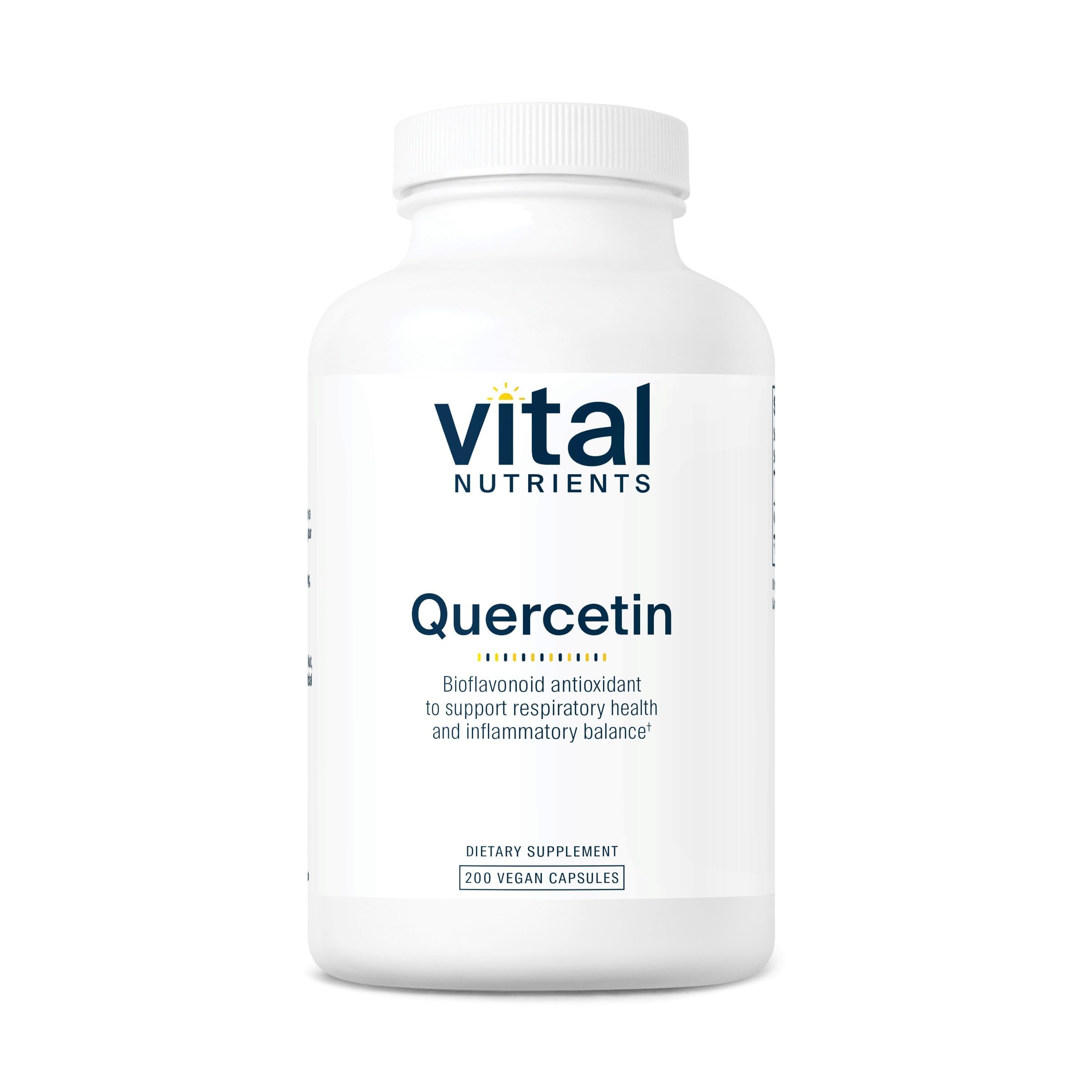 Vital Nutrients Quercetin bottle showing vegan formula for daily immune support