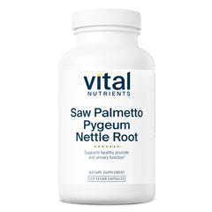 Vital Nutrients Saw Palmetto bottle showing capsules for prostate support