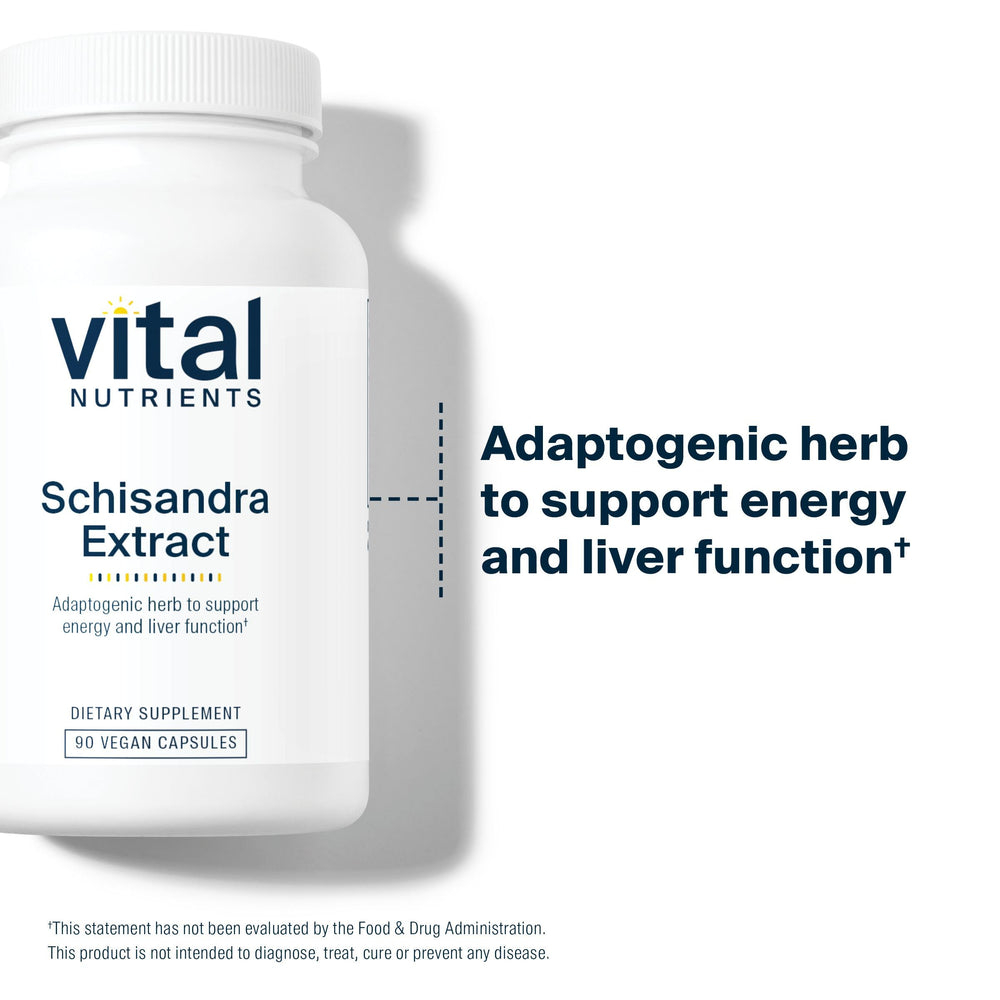 Vital Nutrients Schisandra extract in-use scene suggesting daily wellness routine.