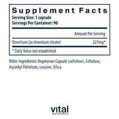 Vital Nutrients Strontium Citrate capsules for easy daily use and bone support.