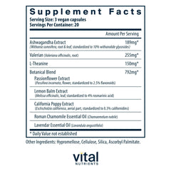 Vital Nutrients Tension Ease capsules close-up highlighting easy daily intake.