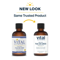 Close-up of the Vital Nutrients 2600 label shows purity.