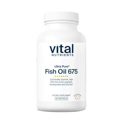 Vital Nutrients Ultra Pure Fish Oil 675 bottle front view highlighting DHA content
