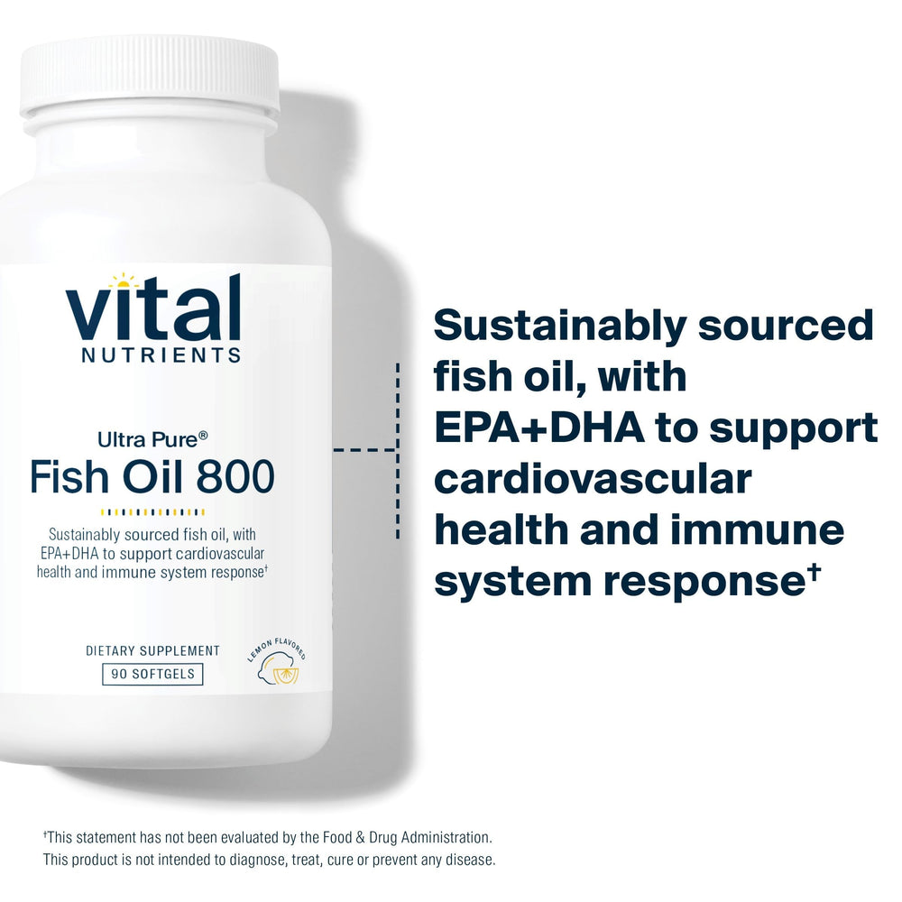 Vital Nutrients Ultra Pure Fish Oil 800 wild-caught sourcing icon highlighting sustainability