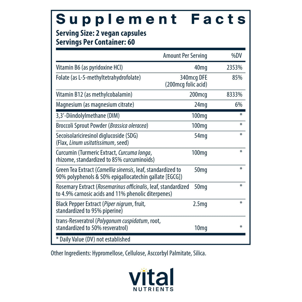 Vital Nutrients vegan DIM with flax seeds close up highlighting flax for metabolism support