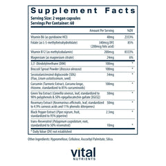 Vital Nutrients vegan DIM with flax seeds close up highlighting flax for metabolism support