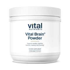 Vital Nutrients Vital Brain Powder bottle—gluten-free nootropic for daily focus.