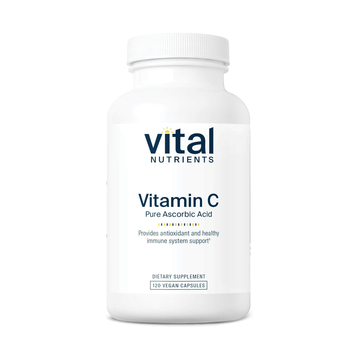 Vital Nutrients Vitamin C 1000mg bottle front view highlighting vegan antioxidant support