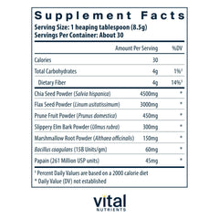 Vital Nutrients Whole Fiber Fusion powder scoop ready for quick daily use.