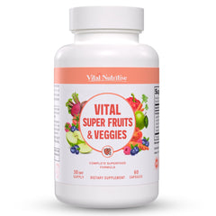 Vital Nutritive Vital Super Fruits & Veggies bottle front for daily wellness.