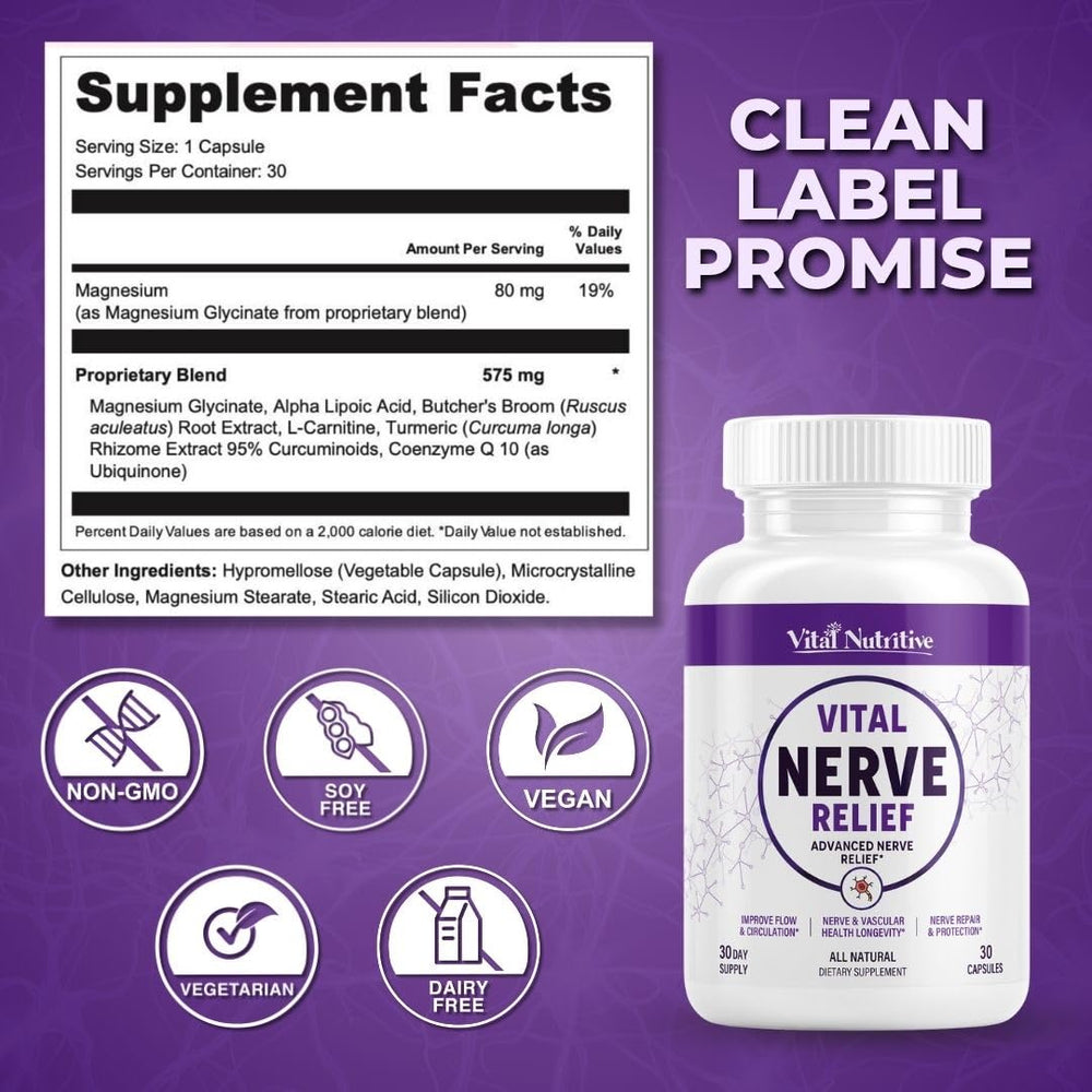 Vital Nutritive Dairy-Free sugar-free product label communicates dietary compatibility and ease.