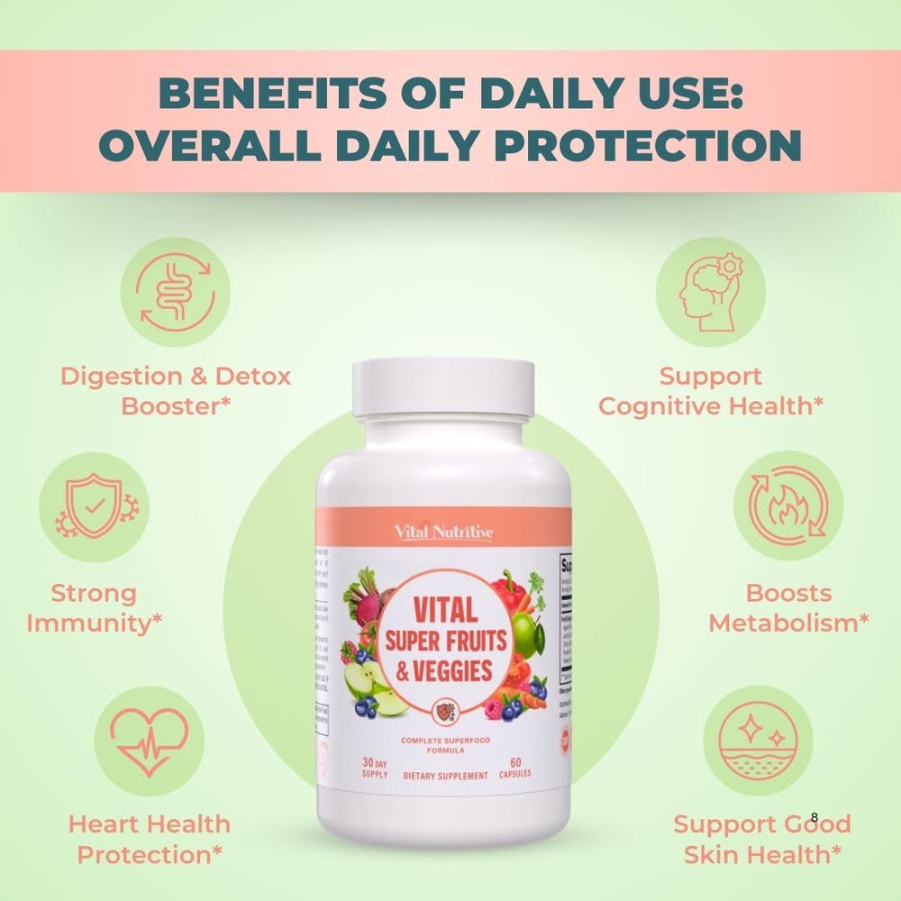 Vital Nutritive supports immunity and skin health with antioxidant-rich formula.