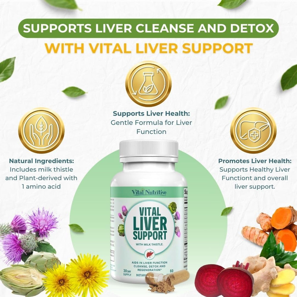 Vital Nutritive organic milk thistle extract highlighting antioxidant liver support