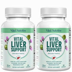Vital Liver Support: cápsulas para soporte hepático, uso diario.