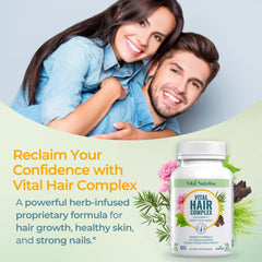 Vital Nutritive Vital Hair Complex bottle shown as part of daily routine.