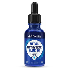 Vital Methylene Blue Drops 1% bottle highlighting pharmaceutical-grade formula for daily wellness routines