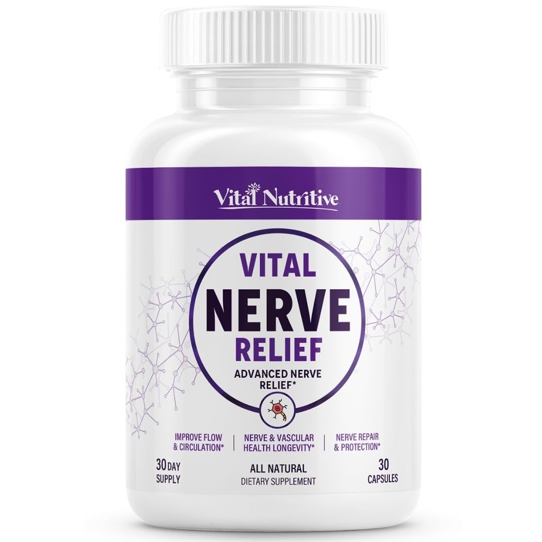 Vital Nutritive Vital Nerve Supplement bottle boosts daily nerve comfort for smoother movement.