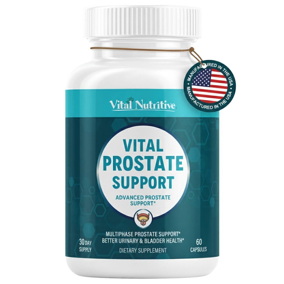 Vital Nutritive Vital Prostate Support bottle label promoting urinary comfort and prostate health