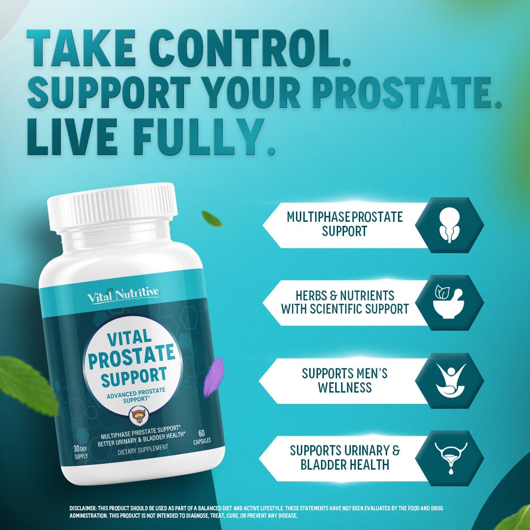 Vital Nutritive Vital Prostate Support capsules poured for daily urinary support