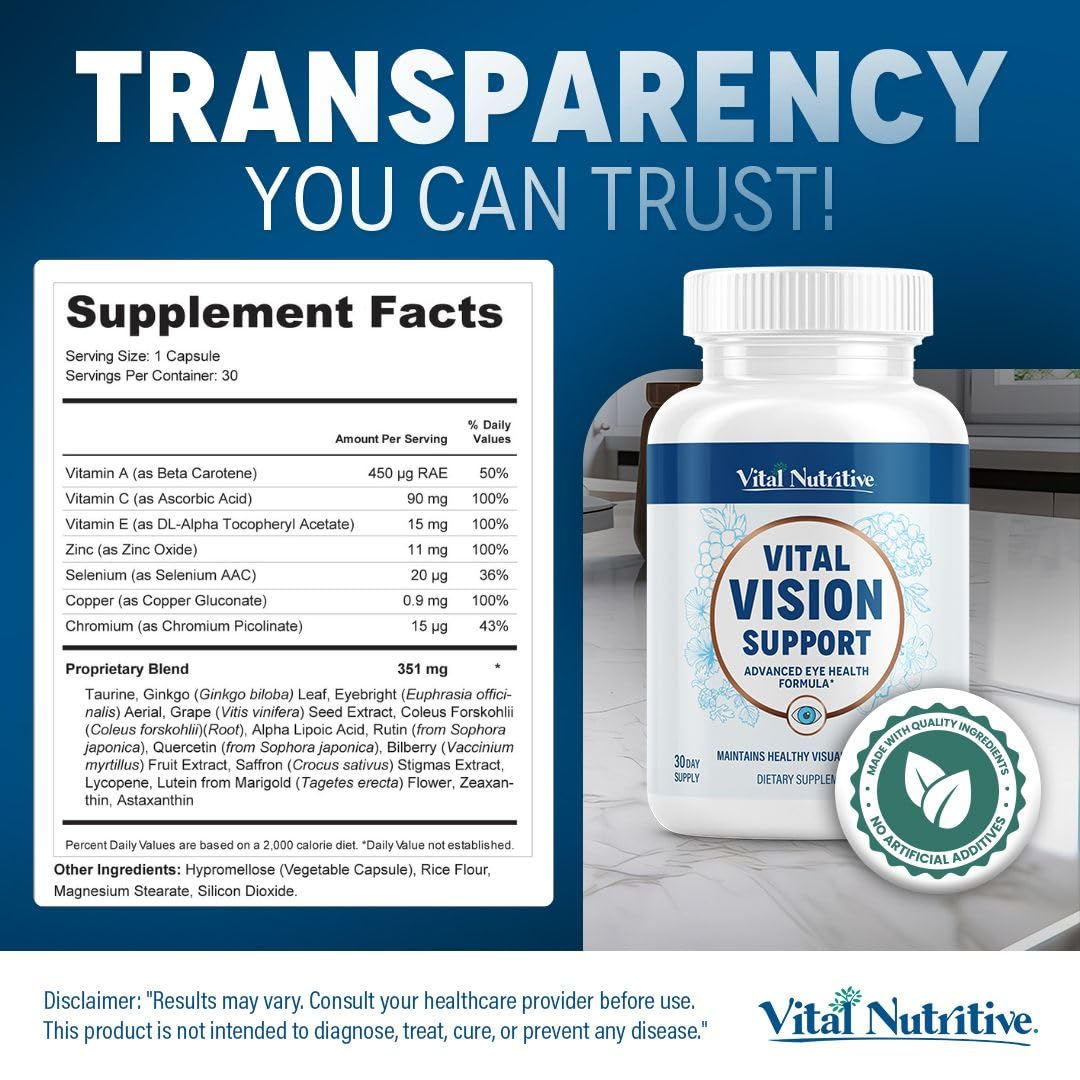 Vital Nutritive Vital Vision non-GMO formula labeling and packaging
