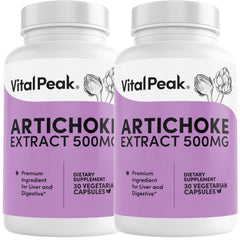 Vital Peak artichoke 500 mg bottle capsules for liver and digestion