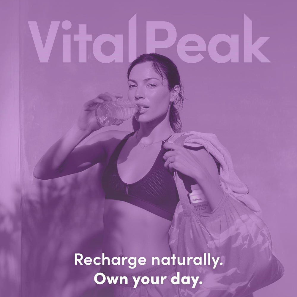 Vital Peak Berberine capsules in hand illustrate easy daily supplementation