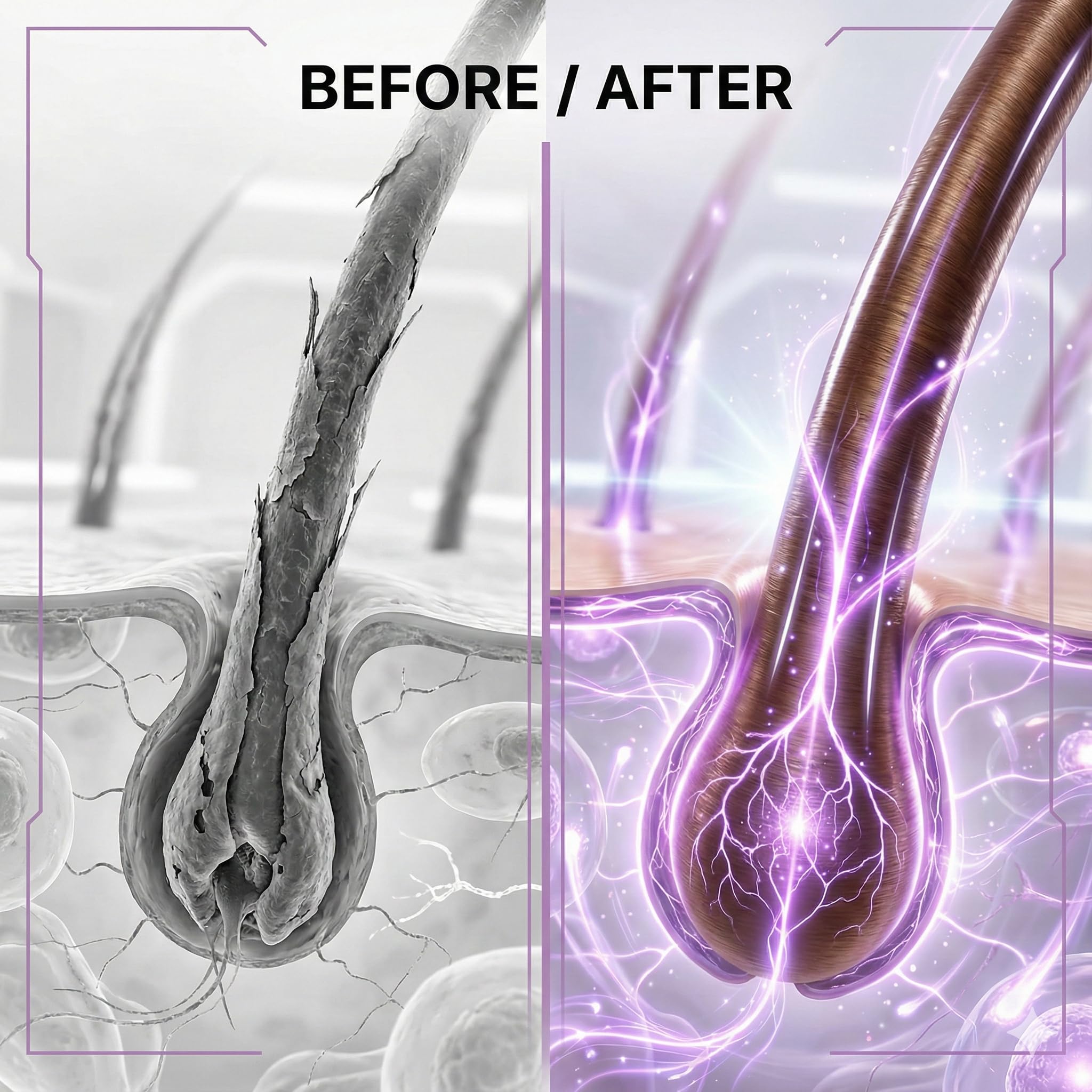 Hair Peak pour action showing simple daily dosing routine