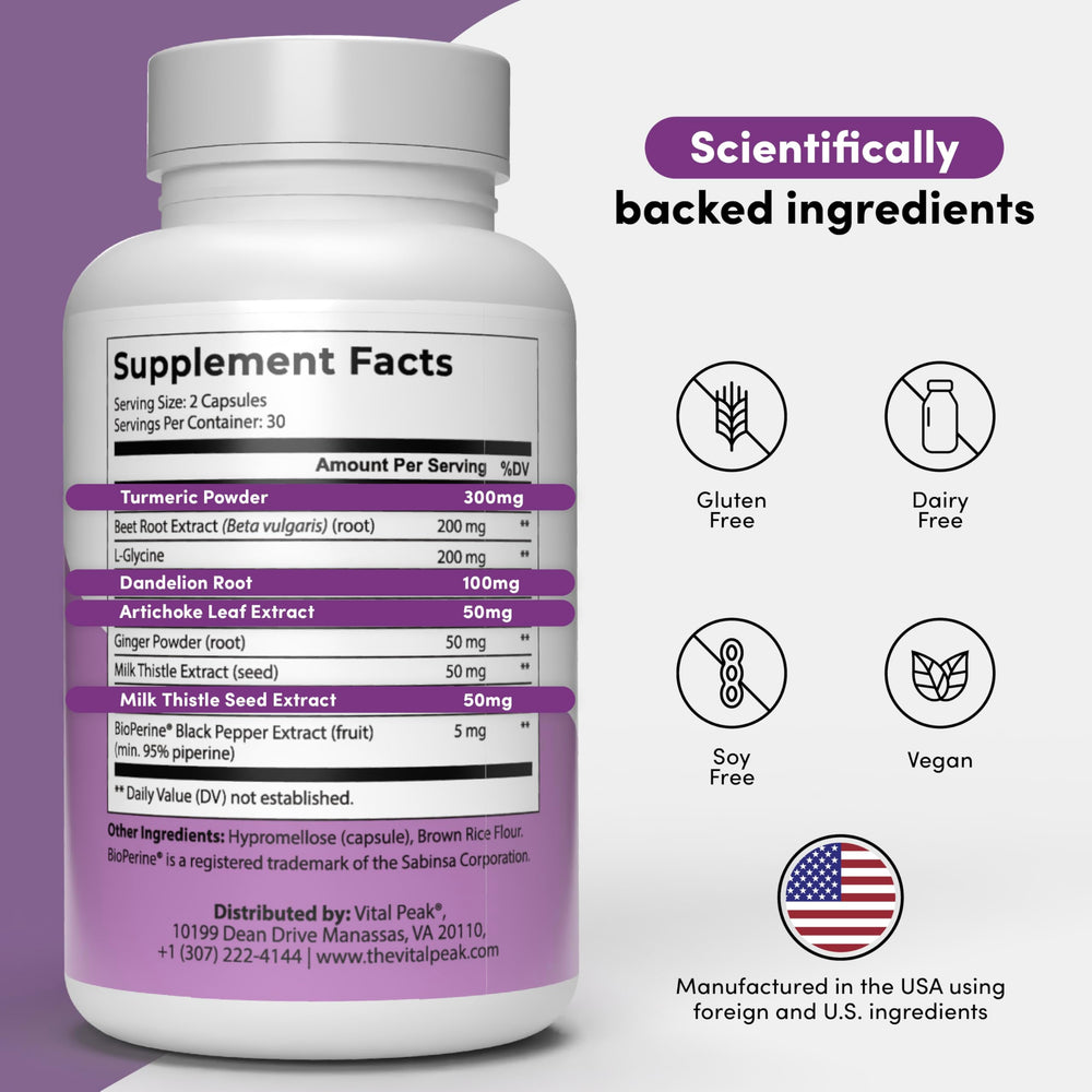 Vital Peak Liver Cleanse capsules ready for daily liver care.