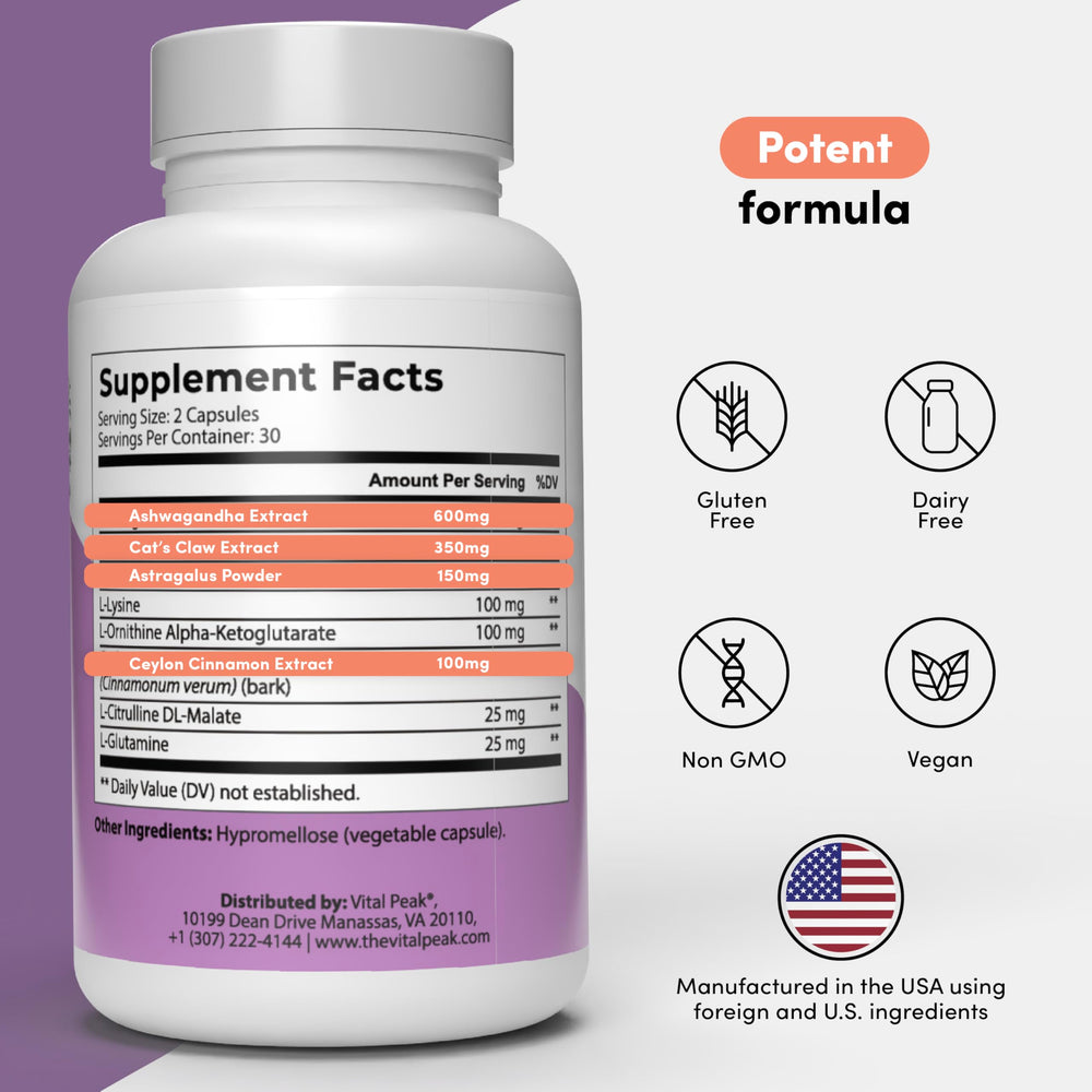 Vital Peak Longevity Peak capsules close-up for convenient daily use.