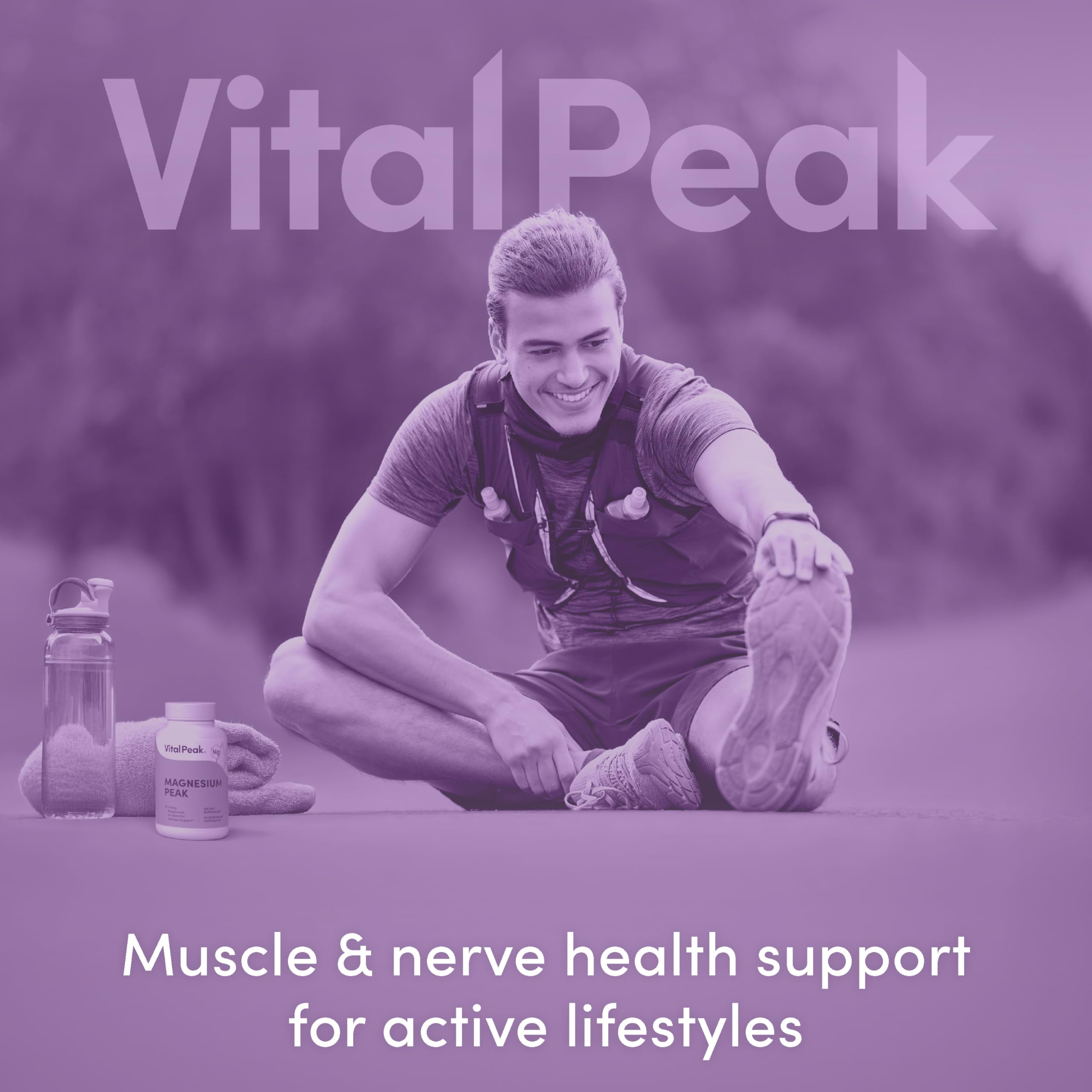 Vital Peak bedtime shot near pillow suggesting sleep-support potential