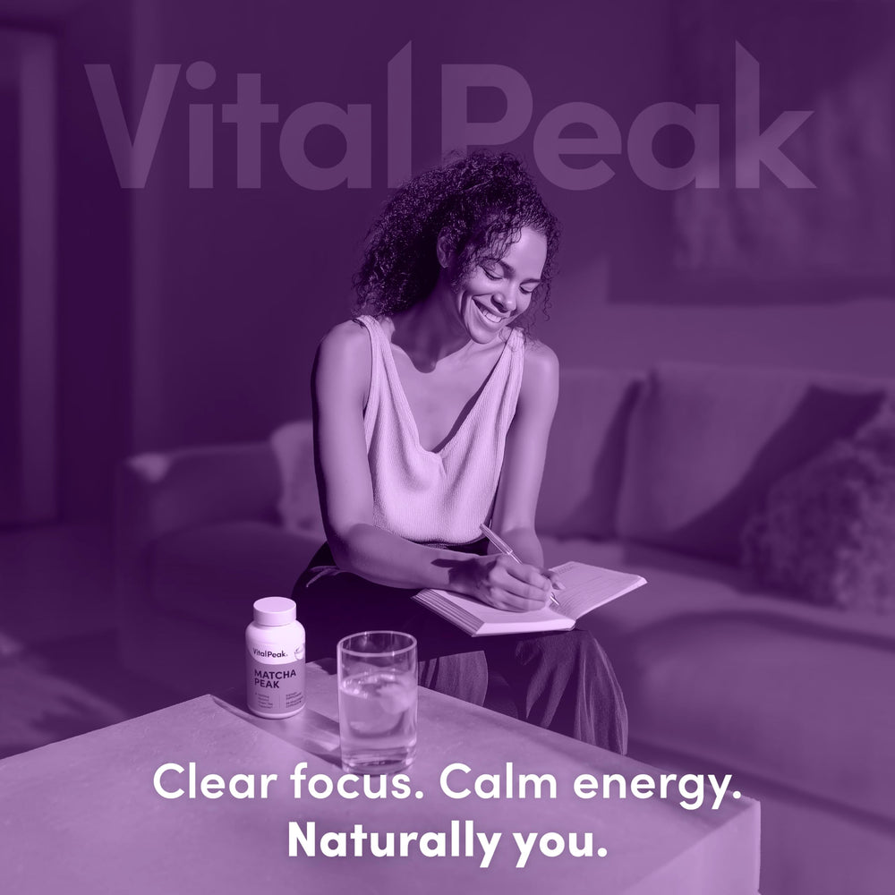 Ceremonial-grade matcha powder visual from Vital Peak