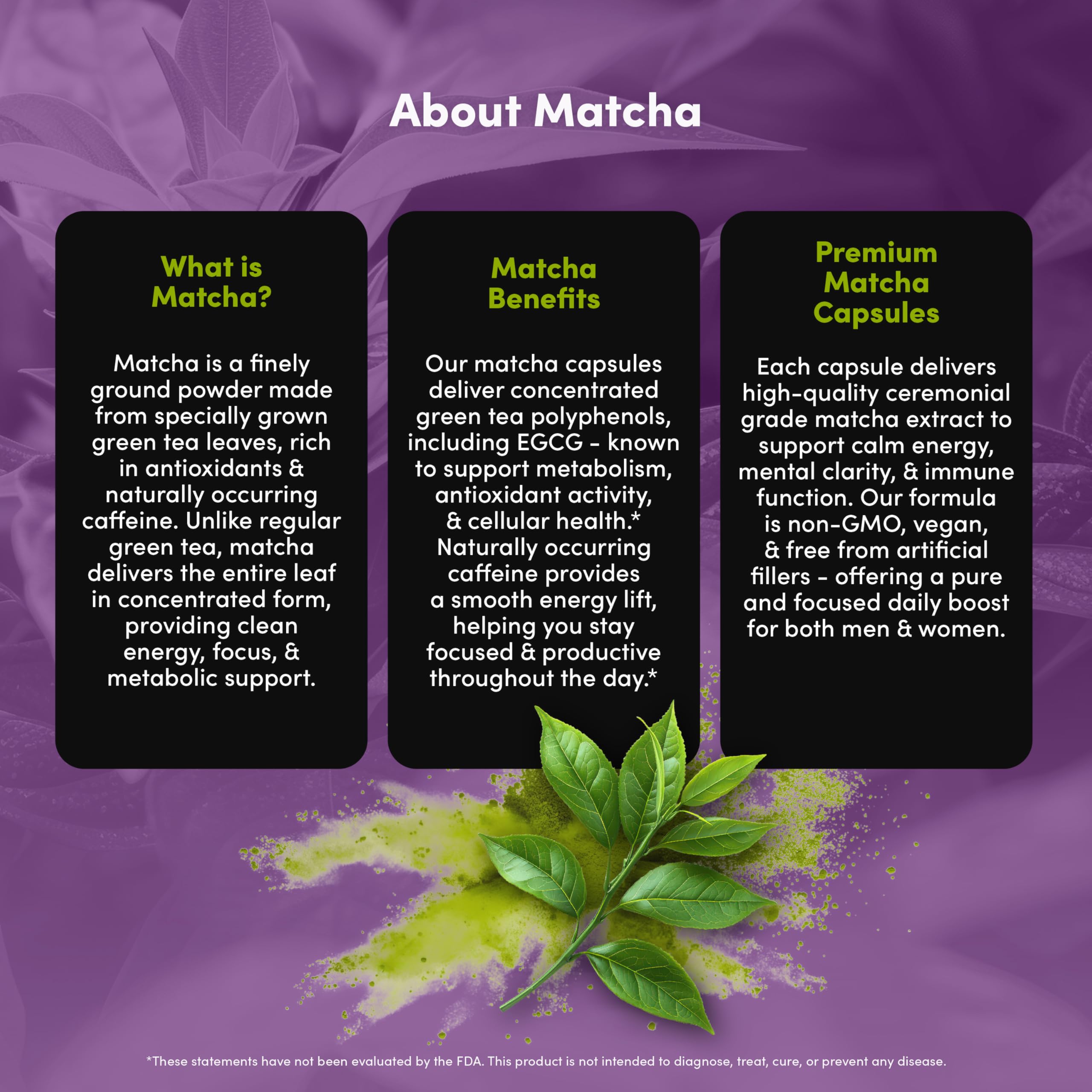 USA facility badge on Vital Peak matcha packaging signals quality