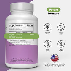 Vital Peak Olive Leaf Peak closeup highlighting oleuropein content for antioxidant support