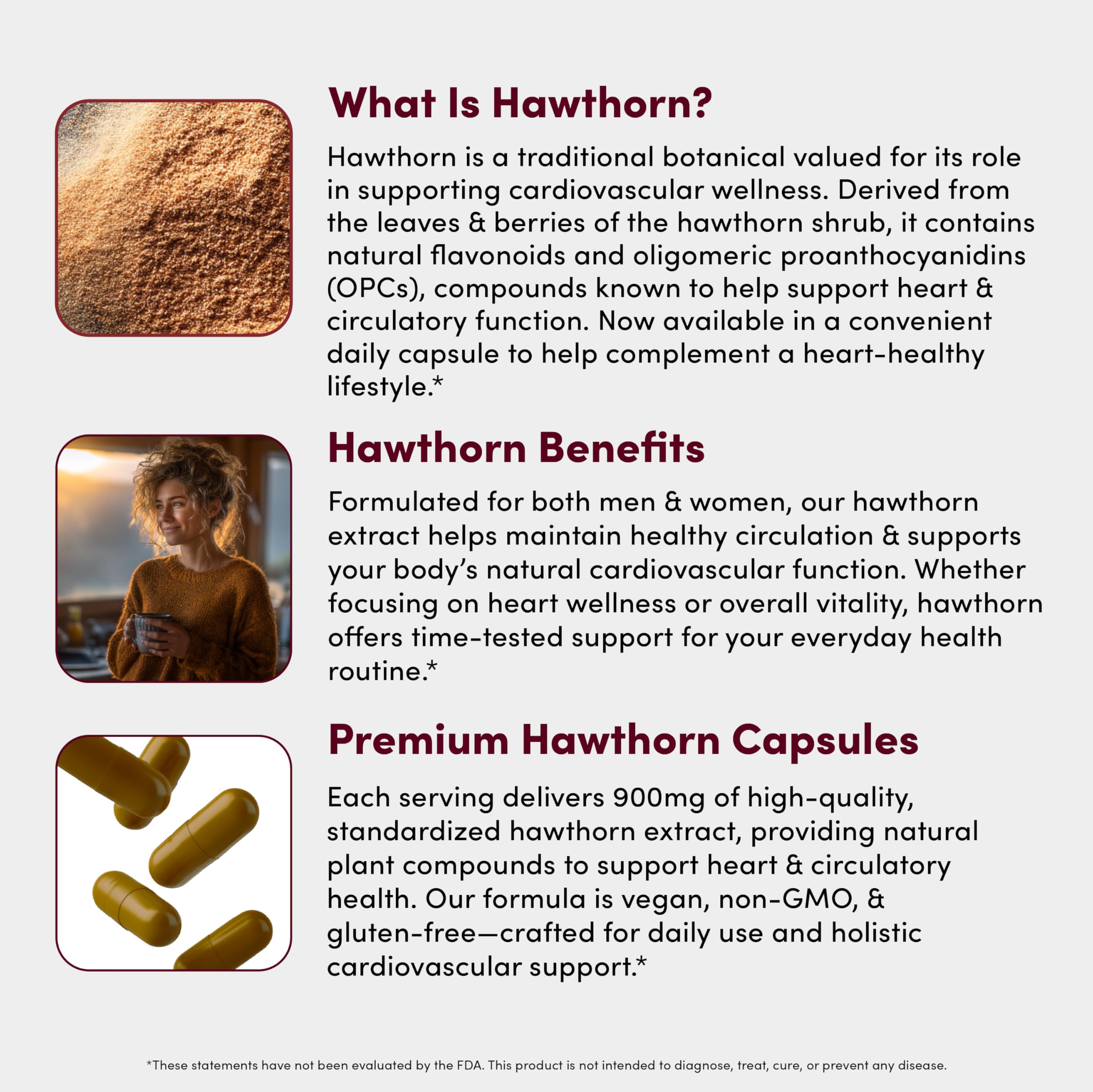 Vital Peak Organic Hawthorn Formula packaging highlighting clean, plant-based wellness.