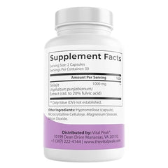 Vital Peak Shilajit capsules close-up highlighting vegan formula and purity.