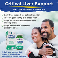 Lifestyle shot showing Vital Planet Critical Liver Care for everyday liver support.