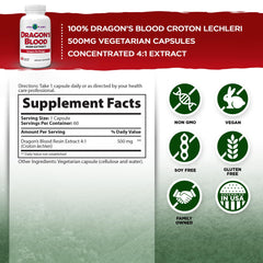 Vital Planet Dragon's Blood bottle and label shown for vegan capsules