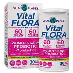 Vital Planet Vital Flora Women’s Daily capsule for gut balance and vaginal support.