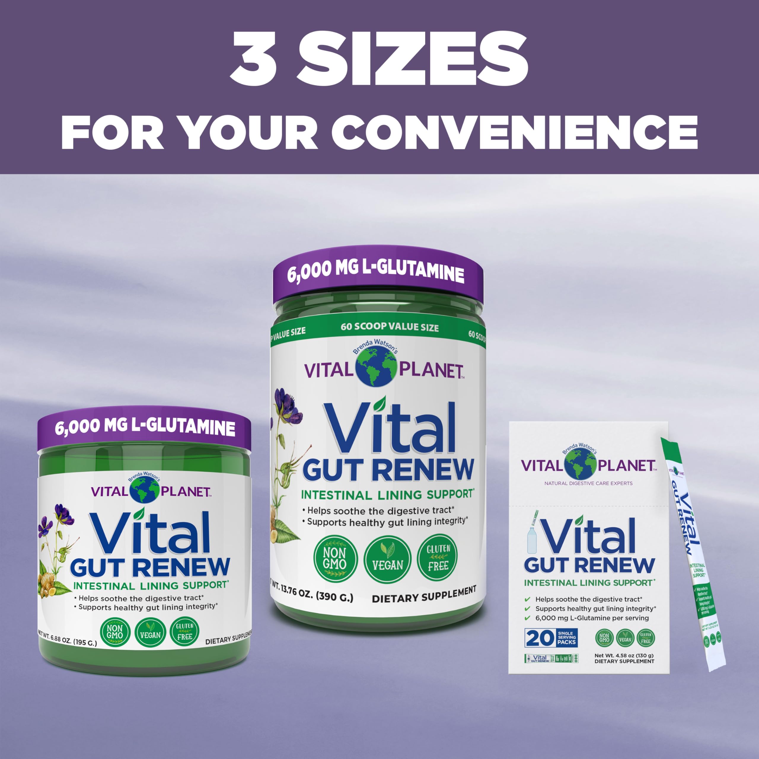 Lifestyle scene with Vital Gut Renew suggesting a daily digestive support routine