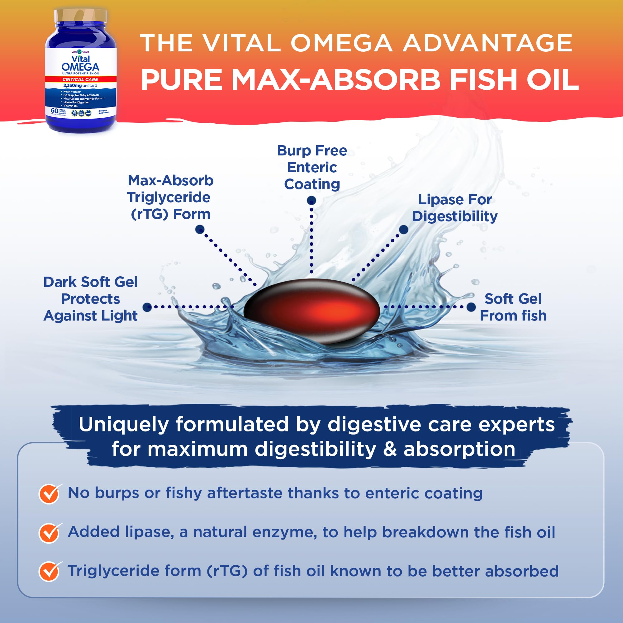 Norway processing badge underscoring purity and quality for Vital Omega Critical Care.