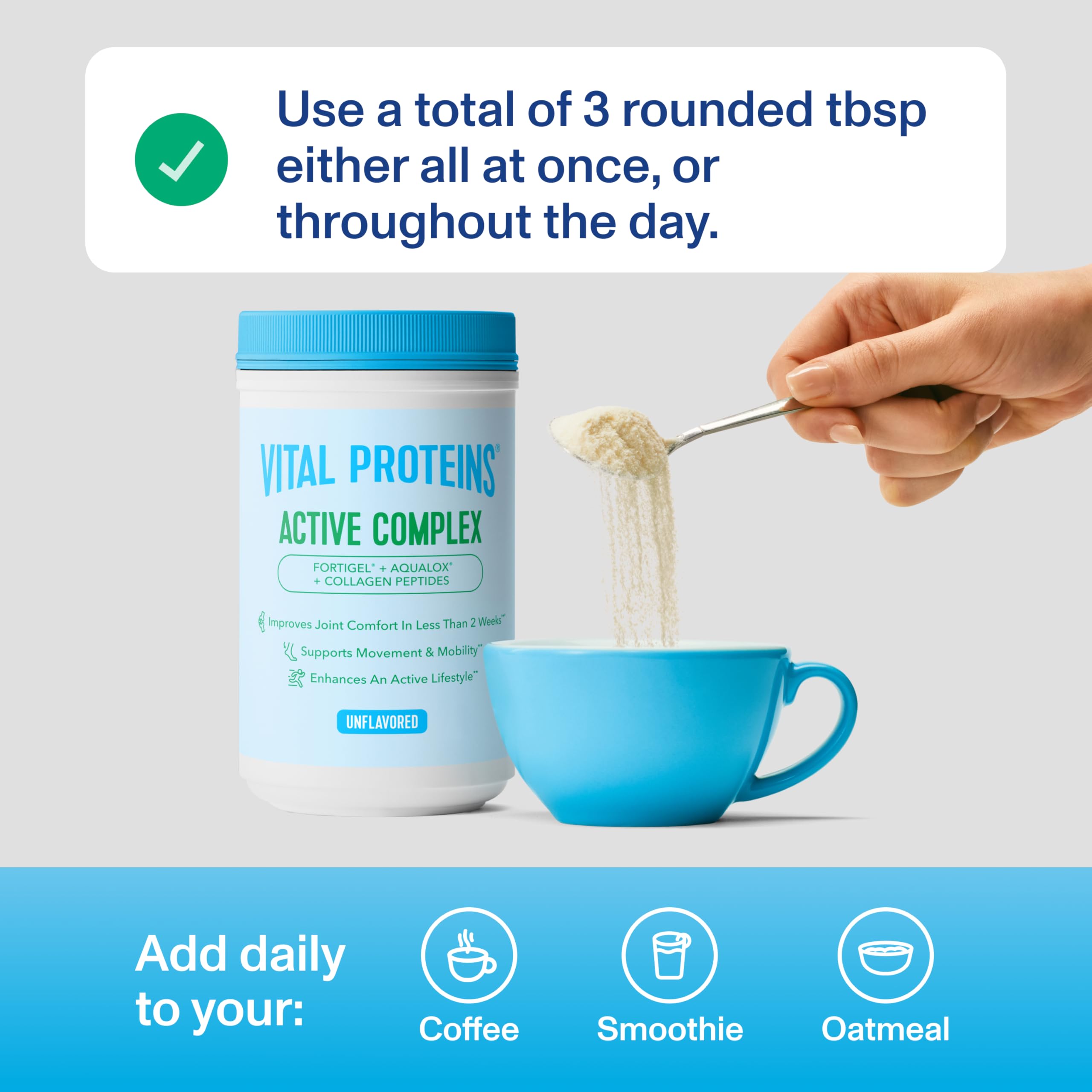 Vital Proteins Active Complex label close-up, gluten-free formula